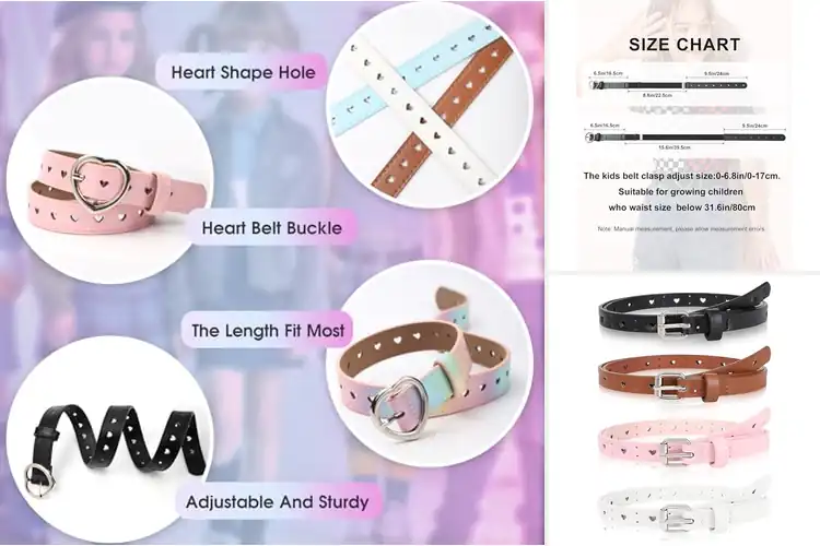 Detailed view of Best Heart Buckle Belts For Girls: Cute Styles You’ll Love