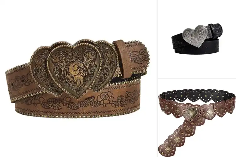 Detailed view of Best Heart Buckle Belts
