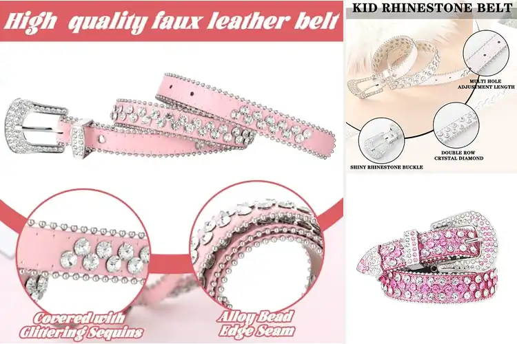 Detailed view of Best Kids Rhinestone Belts