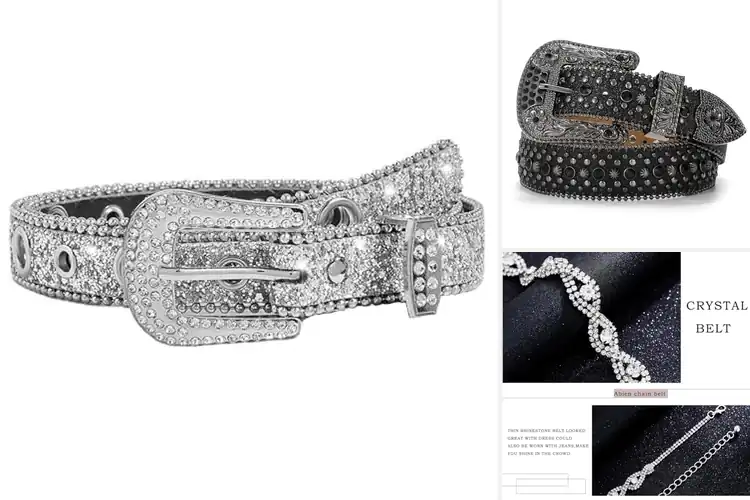Detailed view of Best Rhinestone Belts: Sparkle Up Your Style with Ease
