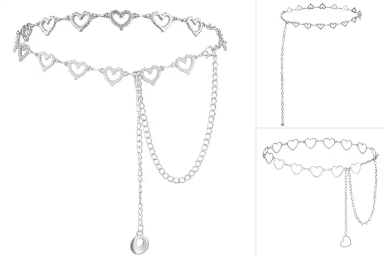 Detailed view of Best Rhinestone Heart Belt
