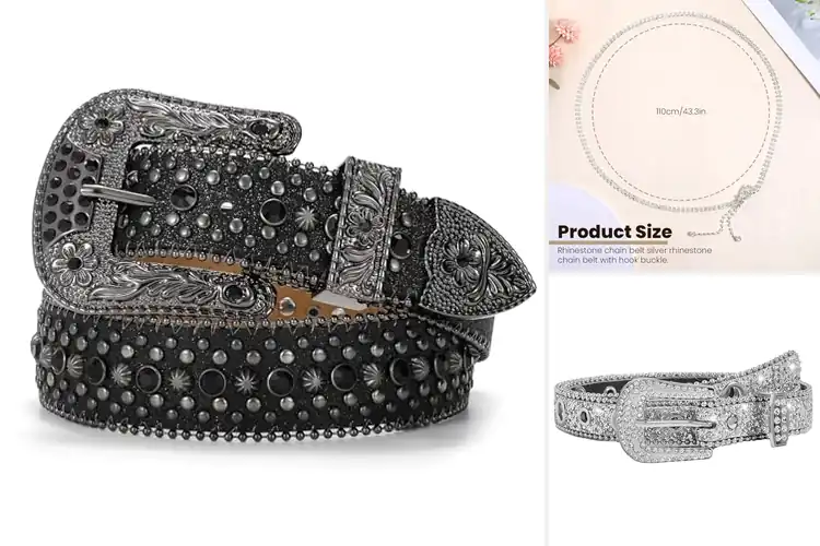 Detailed view of Best Stylish Rhinestone Belts: Sparkle & Shine Instantly